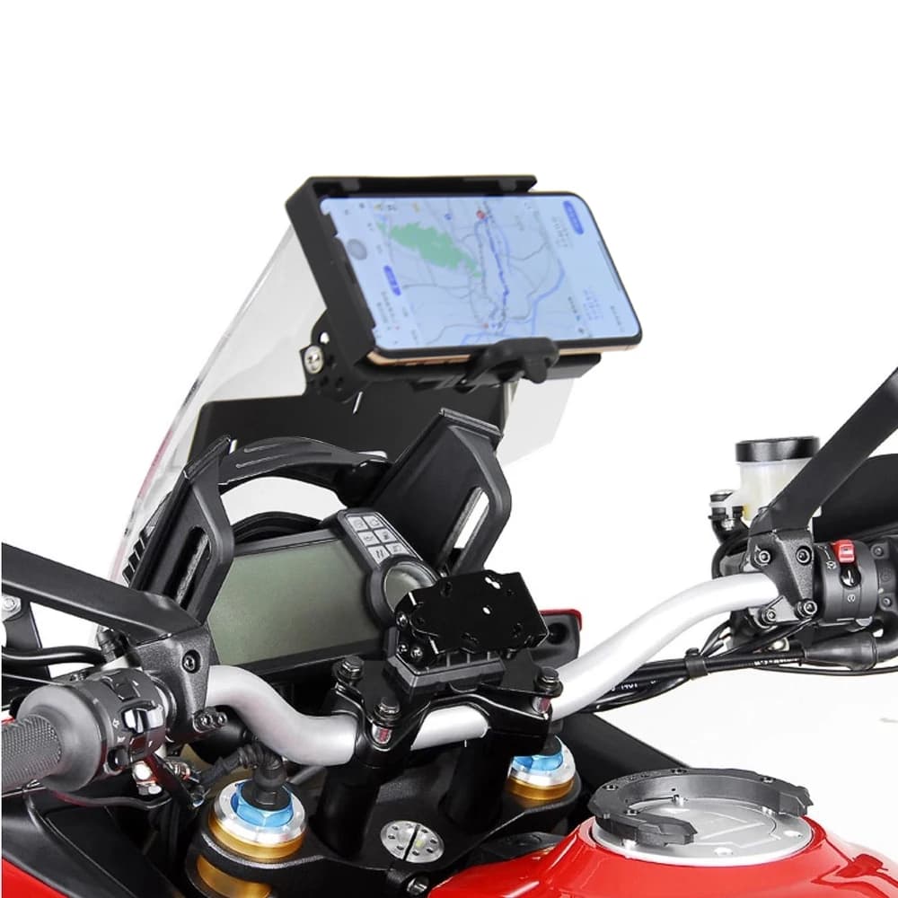 Per DUCATI MULTISTRADA 1200 MY 2010-2012 Moto Anteriore Supporto Del Basamento Del Telefono Smartphone GPS Navigaton Staffa Piastra
