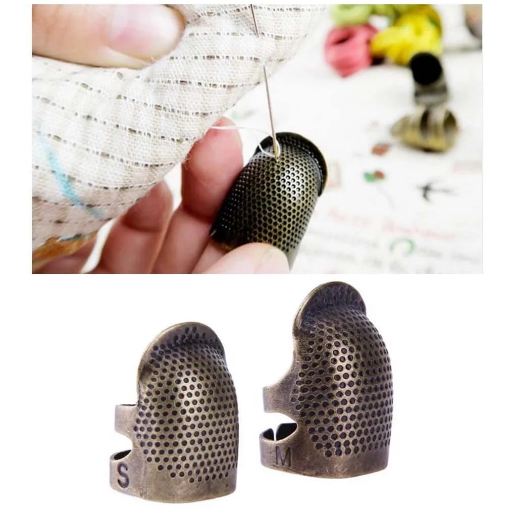 Retro Antique Ring Finger Protector Handworking Needle Thimble for DIY Sewing Craft Household Needles Tool Accessory