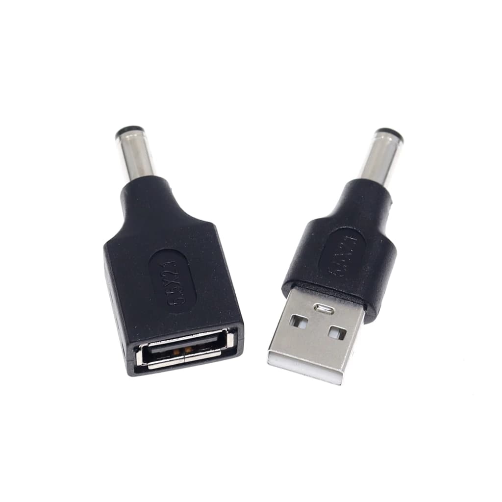DC jack adapter connector from USB A to 5.5 * 2.1 mm for mini speaker fan router Power plug converter DC 5.5x2,1 mm male to USB