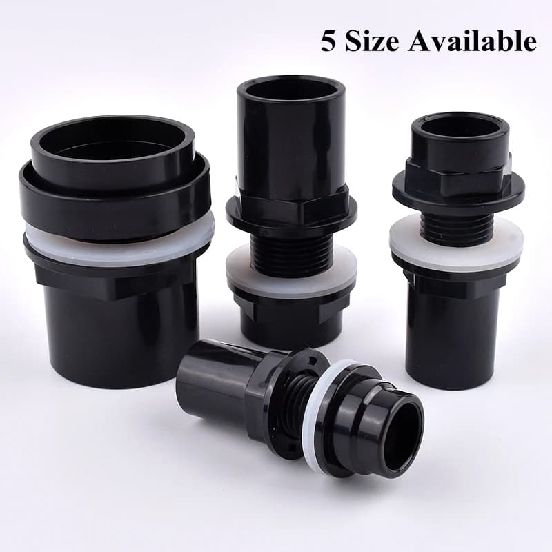 20~50mm Aquarium Tank Joint PVC Pipe Water Pool Inlet Outlet Connector Overflow Thread Water Tank Supply Water Tank Connectors