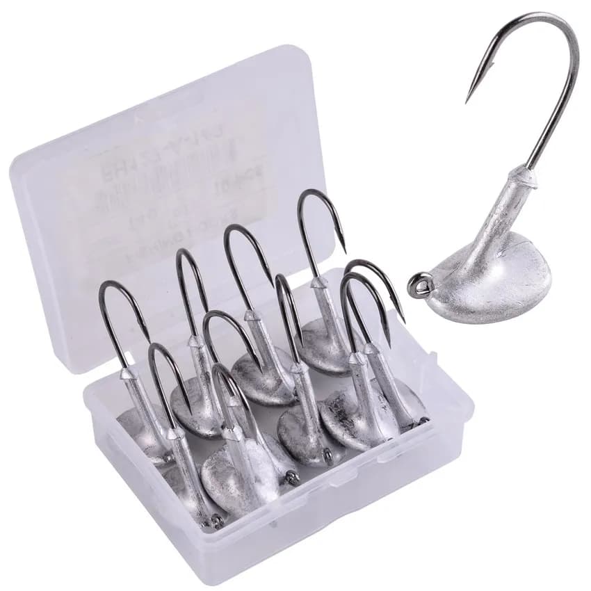10 Pz/box 2.5g 3.5g 5g 7g 10g 14g 18g Tumbler Head Hook Jig Fishing Amo for Wearing Soft Ami Fishing Face Accessories
