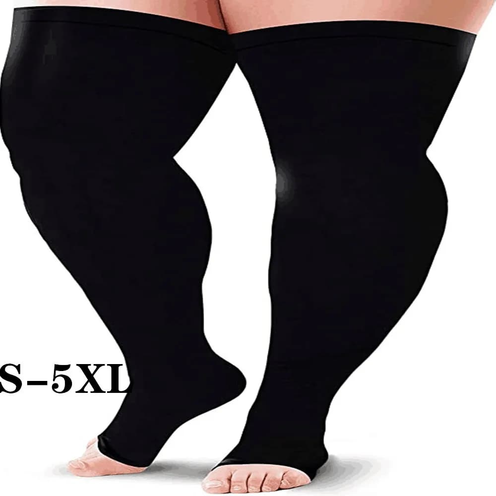 Calze a pressione da donna uomo Extra Large 3XL 4XL 5xl Anti vena trombo Varicose 23-32mmhg elastico segmentato Slip Design stretto