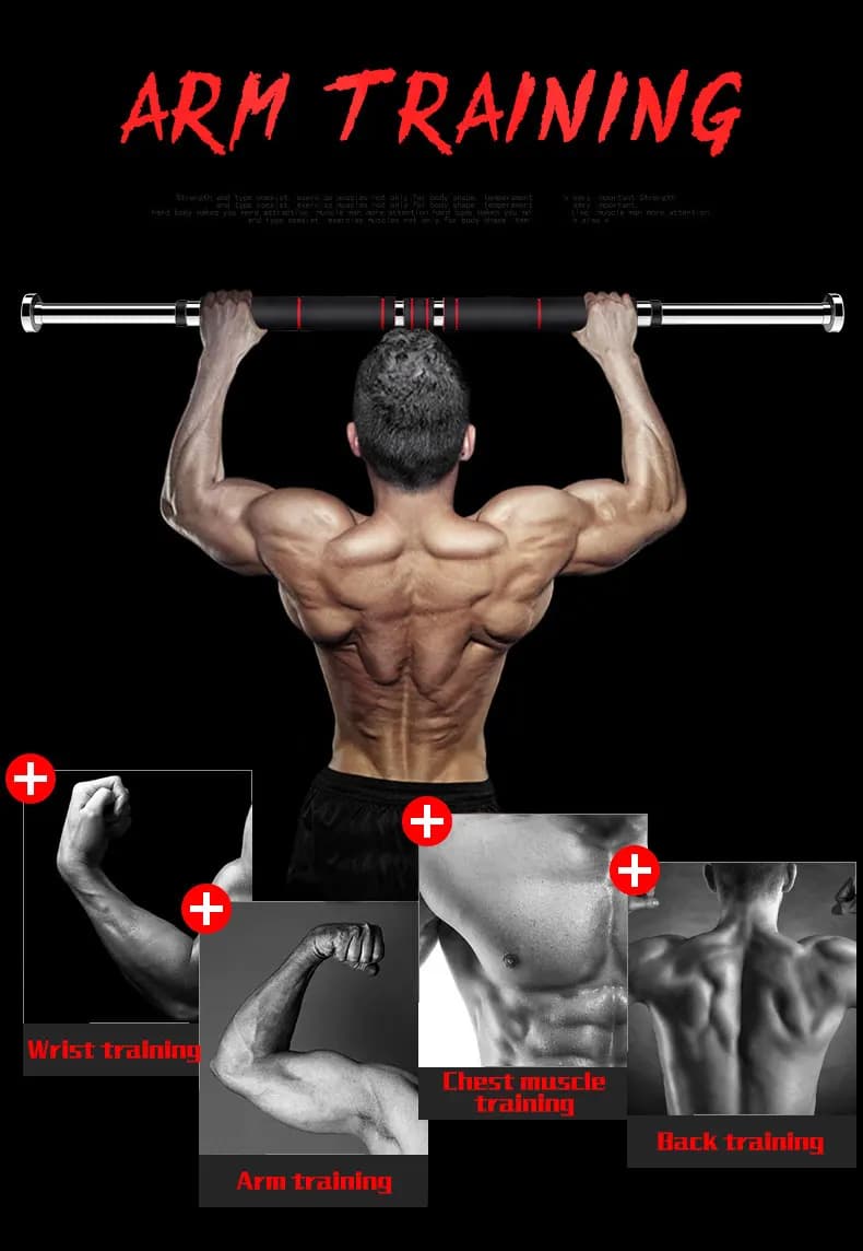 Horizontal bar for doors from 220kg 60-100cm Adjustable steel training for gym workout at home sports fitness pull up bar equipment