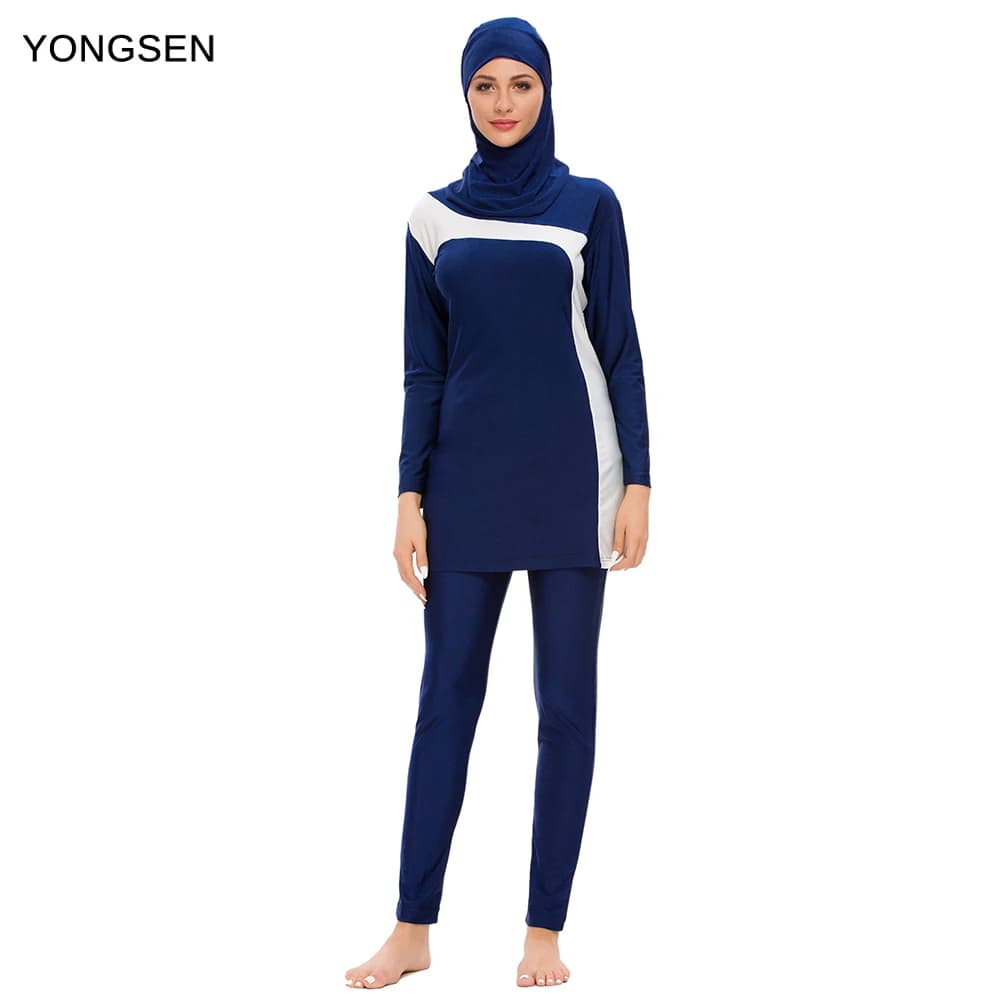 YONGSEN Floral Burkini 2024 - Printed Muslim swimsuit, modest long sleeve swimsuit with hijab