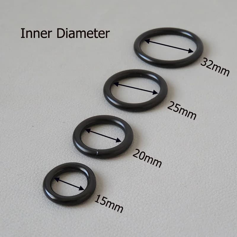15mm 20mm 25mm 32mm Metallo nero O Ring Ruota Fibbia Chiusura per borsa Accessorio Anello per cintura Pet Collare per cani Cablaggio Hardware per cucire