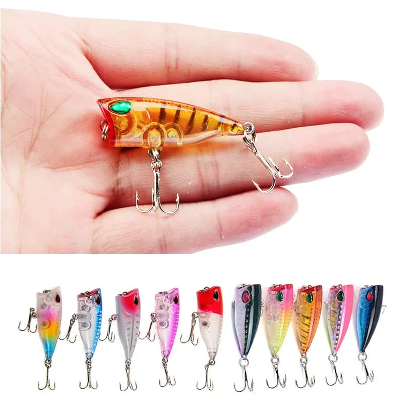 YUCONG 1PC Mini Popper Fishing Recall 4cm-3.5g Floating Poper Esca Top Water Exhaust Crankbait Wobbler Artificial Swimbait Minnow