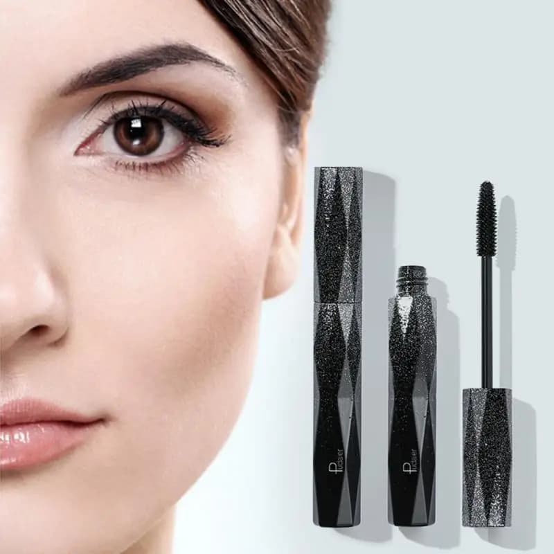 Mascara nero naturale 4D Riccioli naturali sottili Spessore Facile da spazzolare Mascara non fiorito Mascara impermeabile Trucco occhi grandi T1066