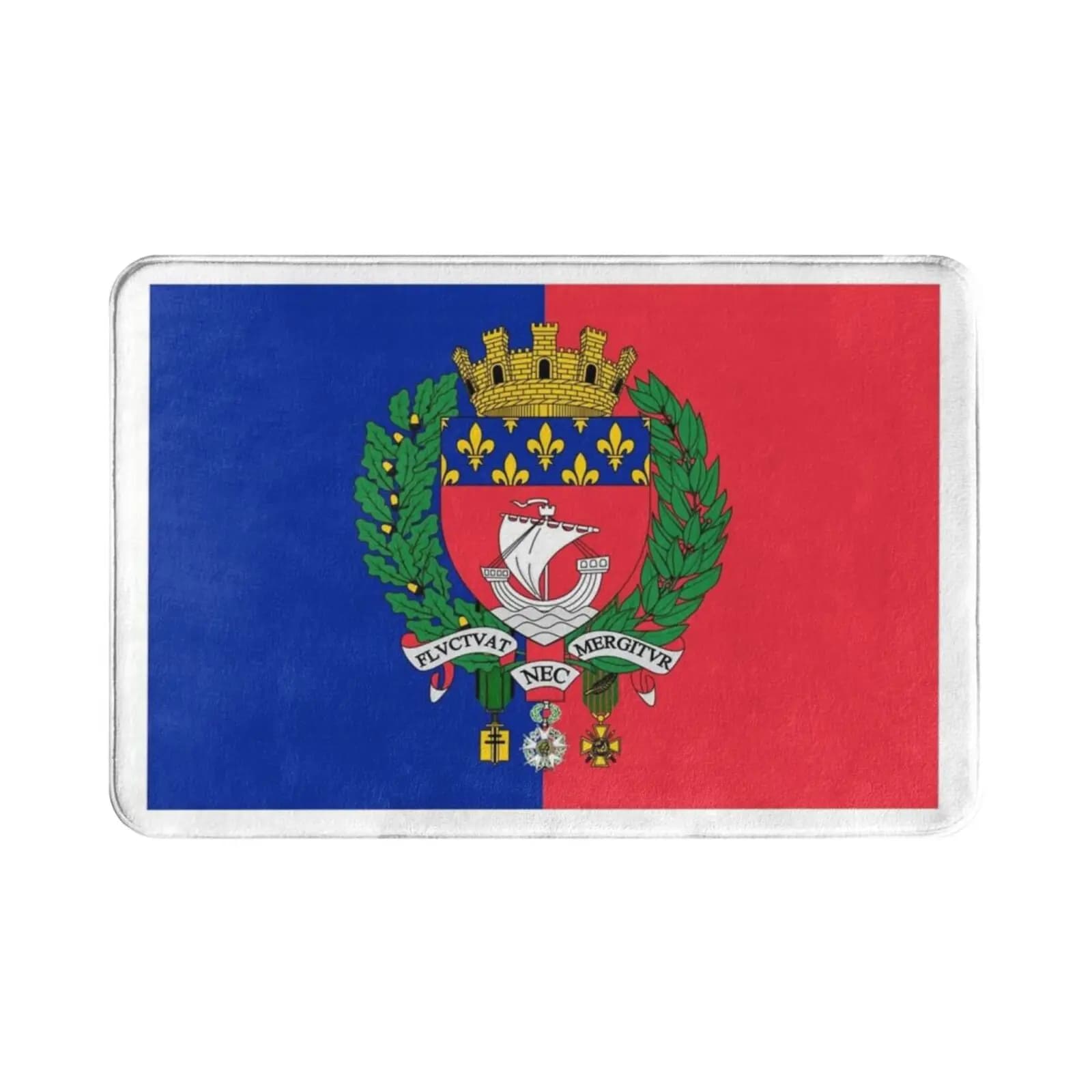 Flag Of Paris Carpet Mat Rug Cushion Soft Non-Slip Paris Flag Flag Of Paris Blue And Red Boat France