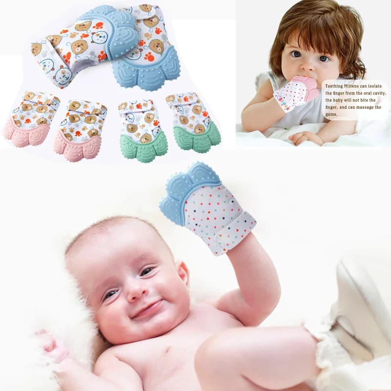 Guanto da guanto da dentizione per bambini levigante, guanto da dentizione in Silicone senza BPA guanto da masticare in Silicone per bambini