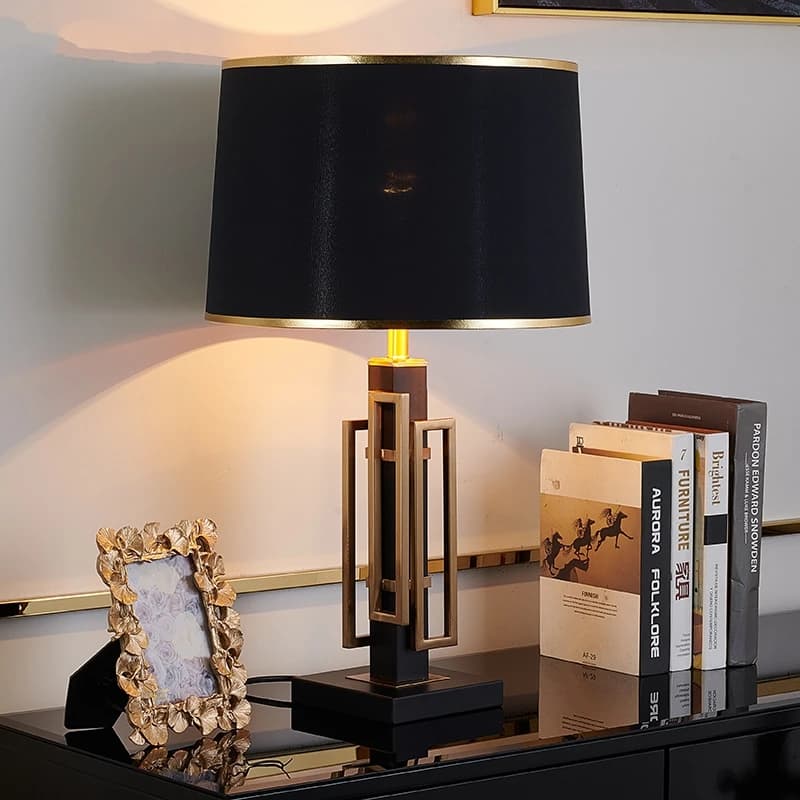 Lampade da tavolo moderne di lusso nere e oro per camera da letto, comodino, studio, scrivania, soggiorno, stile americano.