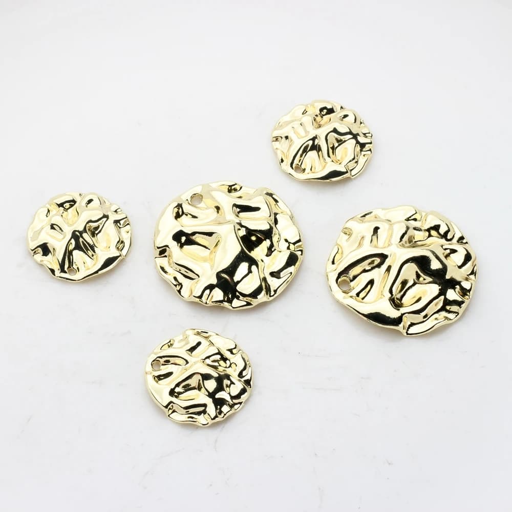 Pendants 21mm 32mm 6 pcs/Lot for DIY Jewelry Earrings 3D Round Shape Charms in Golden Zinc Alloy