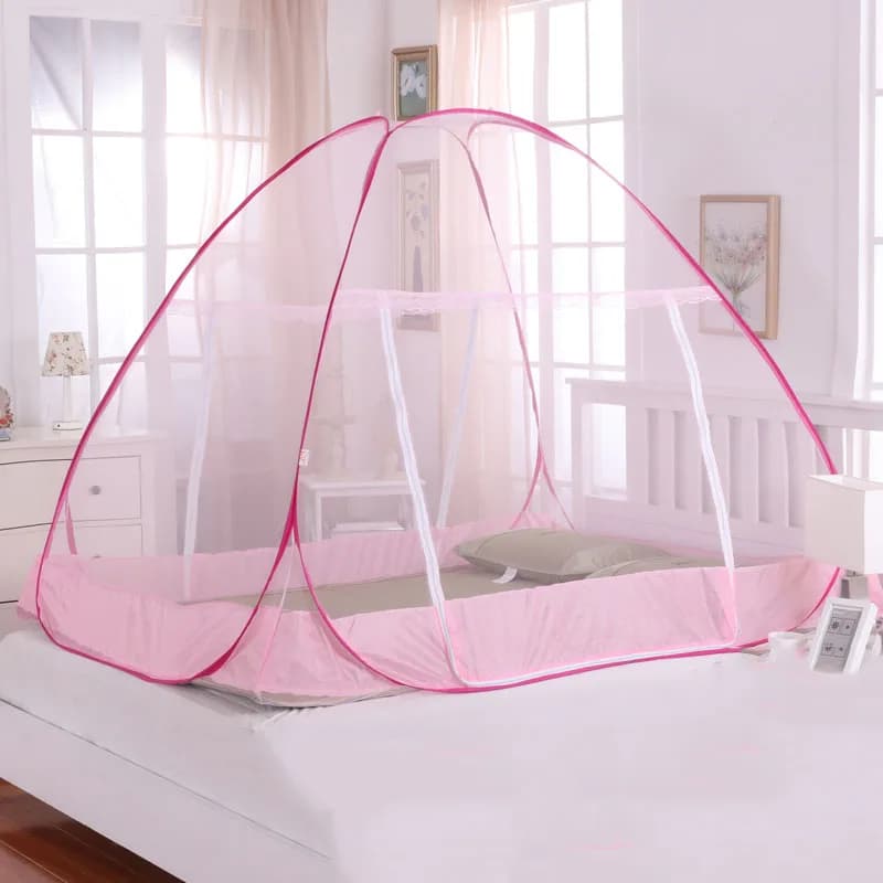 Tenda da letto portatile con zanzara Tenda anti-zanzara per letto singolo matrimoniale Tenda da letto pieghevole estiva Tenda da letto per adulti solida