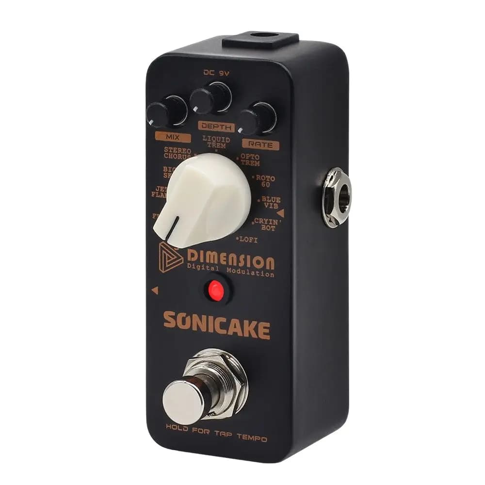 SONICAKE Pedale effetti di modulazione digitale di quinta dimensione con 11 effetti di campionamento di Phaser,Flanger,Chorus,Tremolo,Vibrato,Autowah