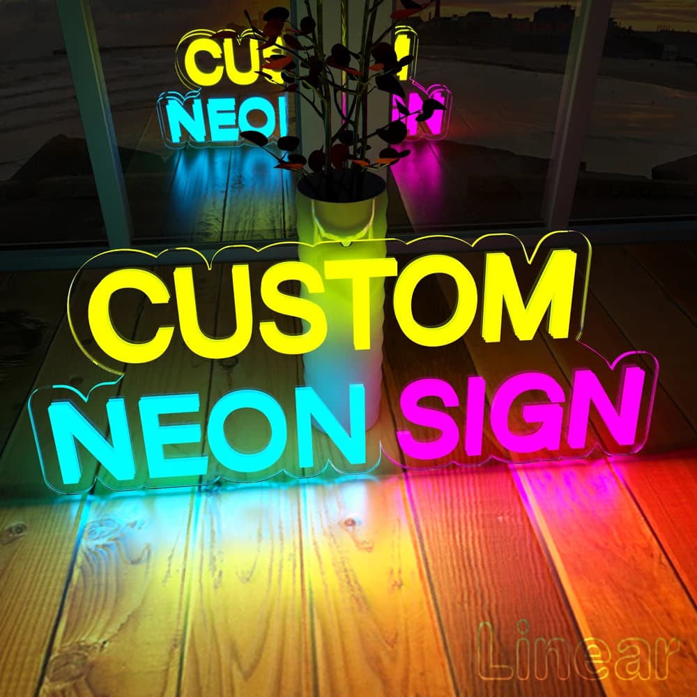 Nome fai da te Design di compleanno personalizzato Led Neon Sign Night Party Light acrilico Backboard colori Hang Up Screw Wall Wedding decor Gift