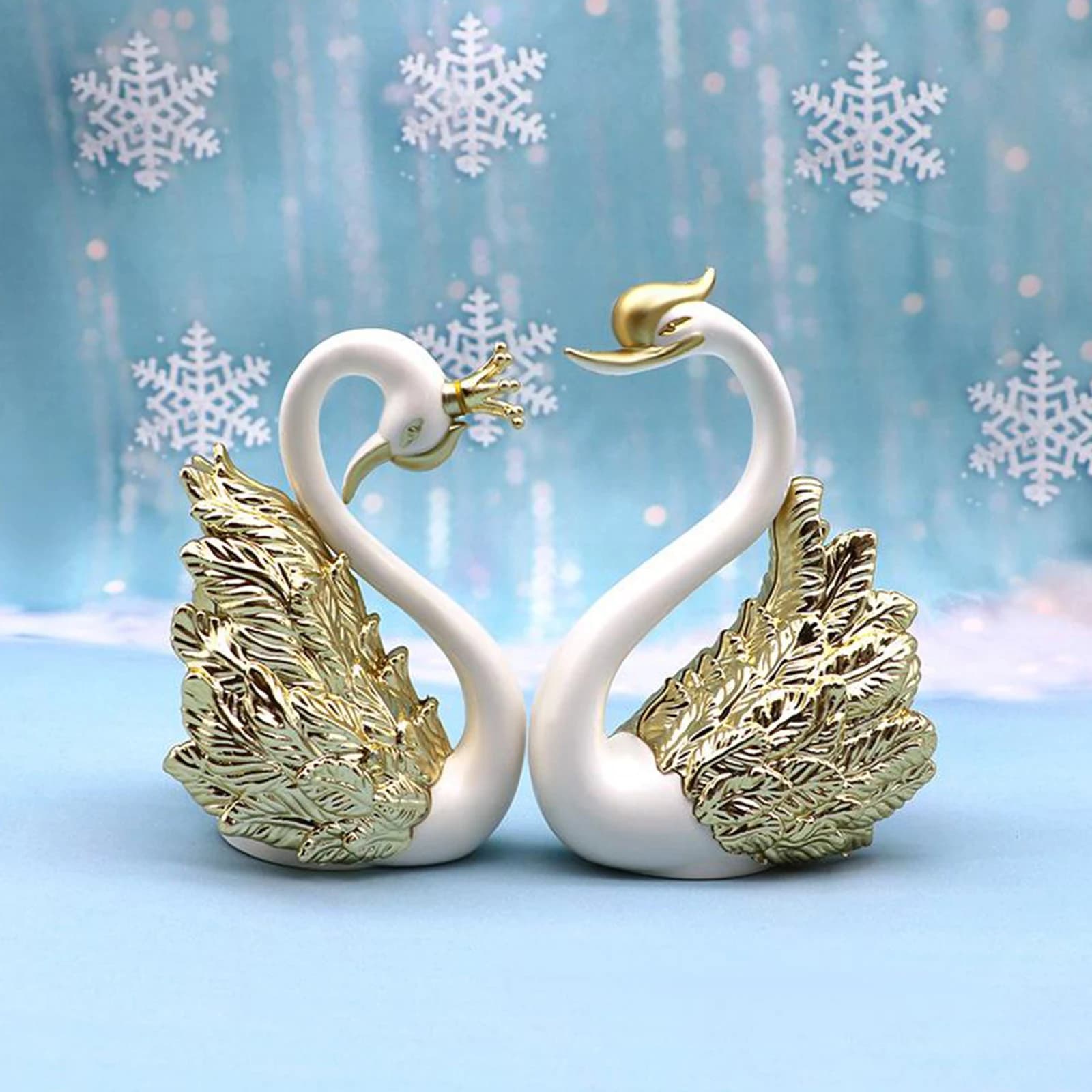 1pcs/Lot Crown Glass Table Swan Baking Decorative Birthday Anniversary Ornament Cake Topper Figure Paper Weight Desk Home Decor