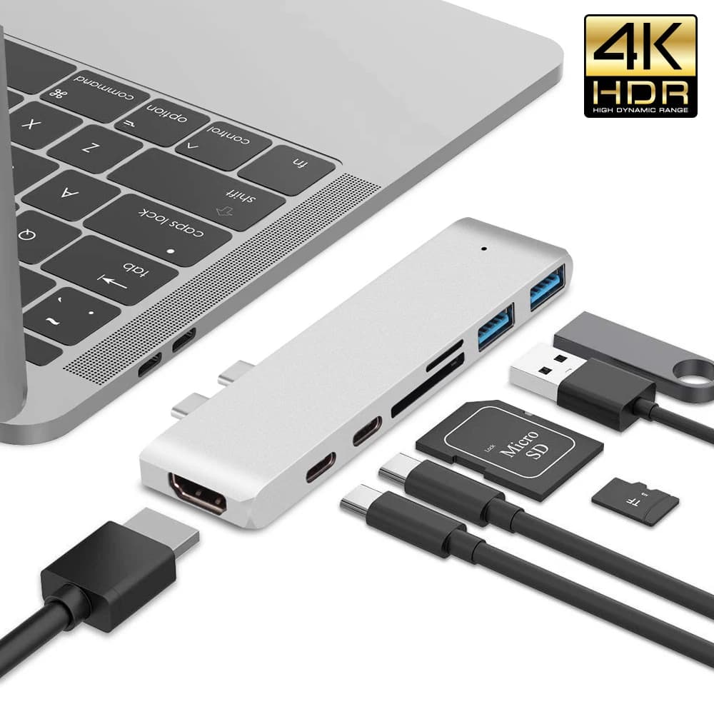 Adattatore hub USB 3.1 tipo C a HDMI Hub USB C 4K Thunderbolt 3 con hub 3.0 Slot per lettore SD TF PD per MacBook Air Pro M1M2 M3 M4 M5