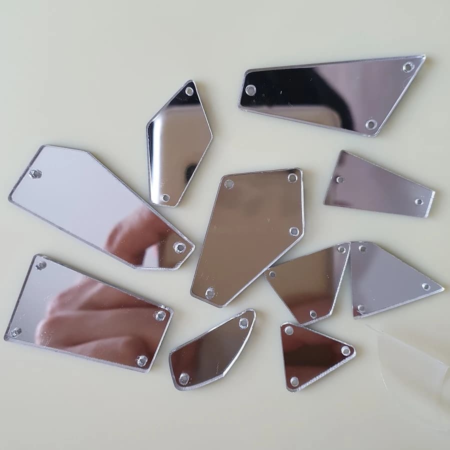 100Pcs Mix size forma specchio perline cucire su vestiti borse strass pietre cristalli per abiti da ballo da sposa fai da te costumi da ragazza