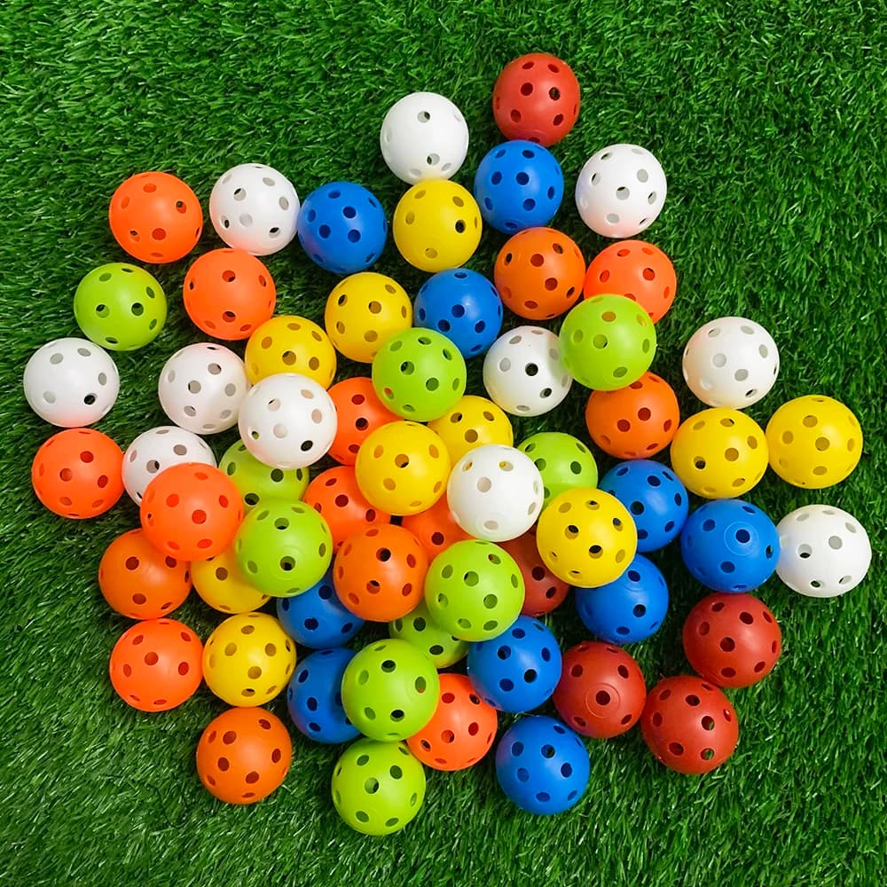 24Pcs 42MM flusso d'aria colore interna pratica pallina da Golf allenamento in plastica perforate