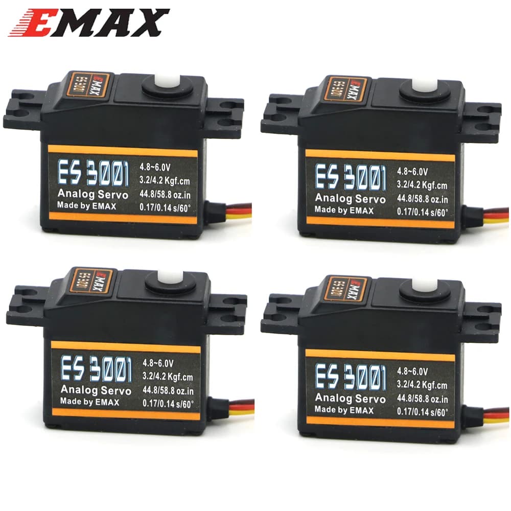 EMAX ES3001 Servo Analogico Standard con Ingranaggi in Plastica 4.8-6.0V 43g per Elicotteri RC, Barche e Aerei