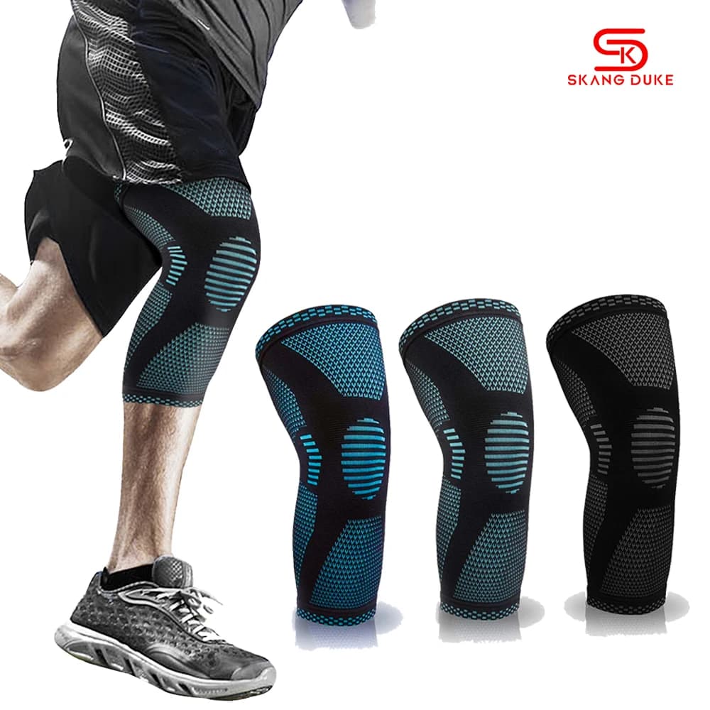 SkangDuke 1PC Nylon sport ginocchiera supporto uomo donna pallavolo basket Fitness palestra Bodybuilding ginocchiere in Nylon manica