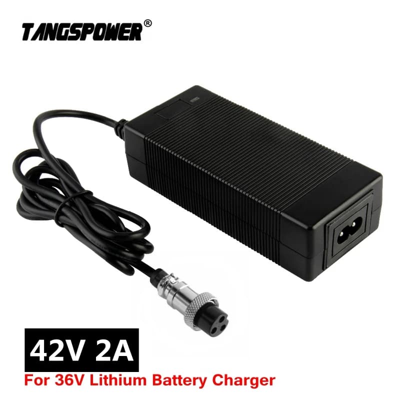 84W 42V 2A Battery Charger For 10Series 36V Li-ion Battery Pack For Kugoo M2 Charger 3-Prong Inline Connector 3P GX16 Plug