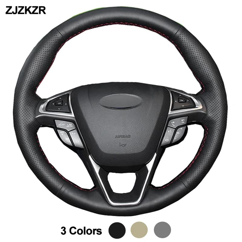 Auto Auto Volante Copertura Della Ruota di Copertura Per Ford Mondeo Fusion BORDO 2015-2019 Galaxy 2016-2019 S-max 2012-2019 Treccia sul volante