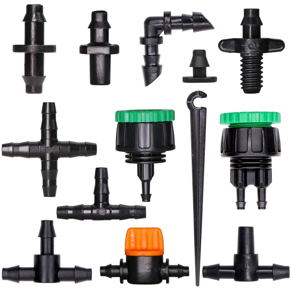 MUCIAKIE Connettore per 1/4 ''1/8'' Tubo Tubo Dell'acqua Da Giardino Accessori Adattatore Giunto Spinato Magliette Croce Eng Spina Uguale adattatori