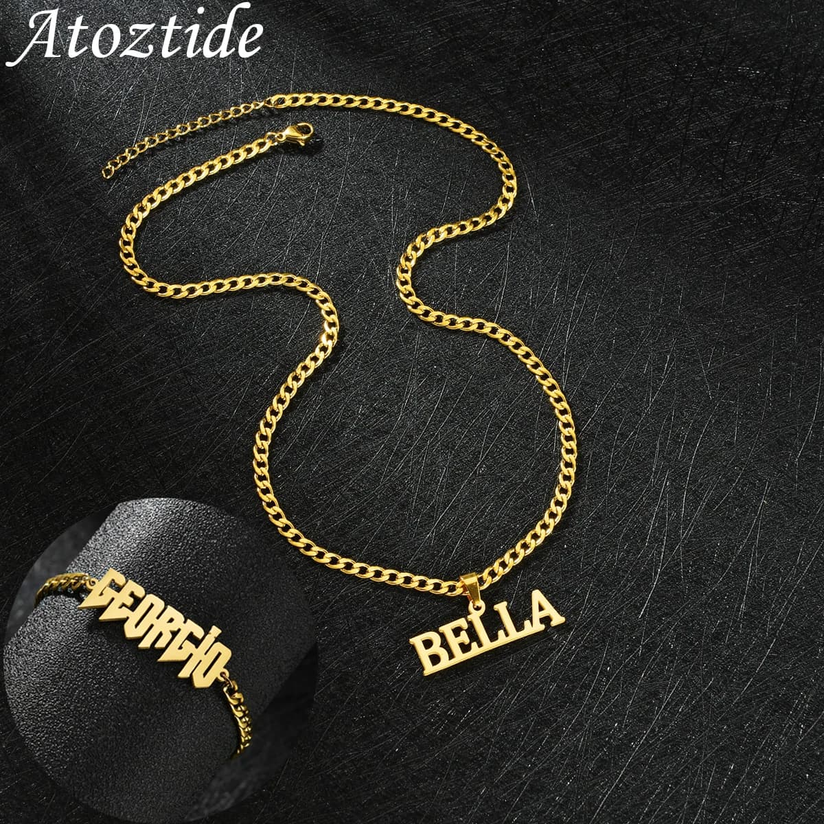 Nuovo personalizzato personalizzato 5mm NK braccialetto spesso e collana Set di gioielli ciondolo in acciaio inossidabile per uomo braccialetto regalo di compleanno