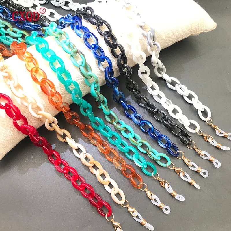Fashion Women's Acrylic Chain Glasses Support for Anti-slip Glasses Neckline Reading Glasses String Sunglasses String Gift Jewelry