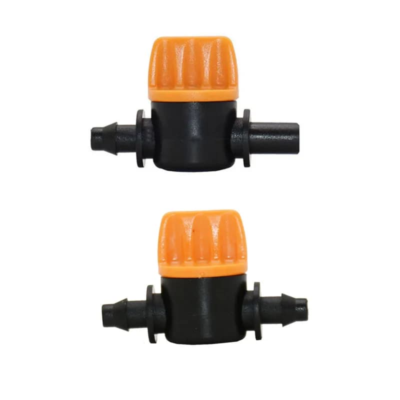 1/4 "Mini valvola rubinetto da giardino da 4/7 a 6mm irrigazione da giardino valvola di controllo del flusso d'acqua spinato per raccordi per irrigazione tubo da 4/7mm 8 pz