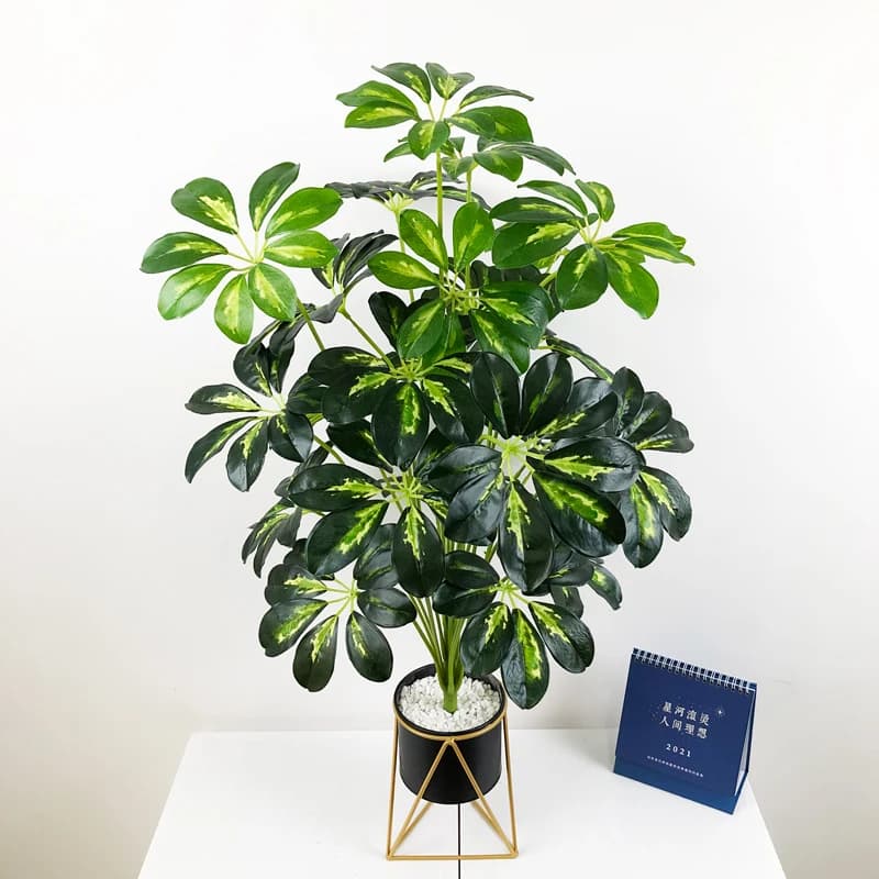 75cm 24 heads large artificial tropical plants leaves Monstera jungle foliage in plastic fake palm for home garden decoration