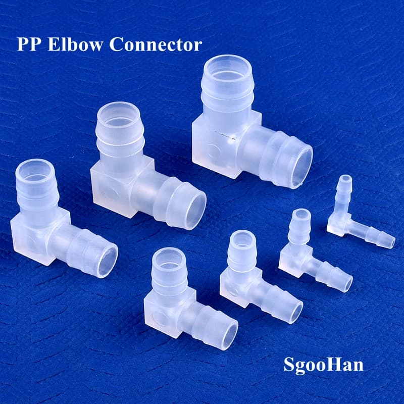 5~200 pcs 4~20mm PP Elbow Connectors Water Tank Fittings Air Pump Air Cooler Common Garden Irrigation Joints For Medical Pipes