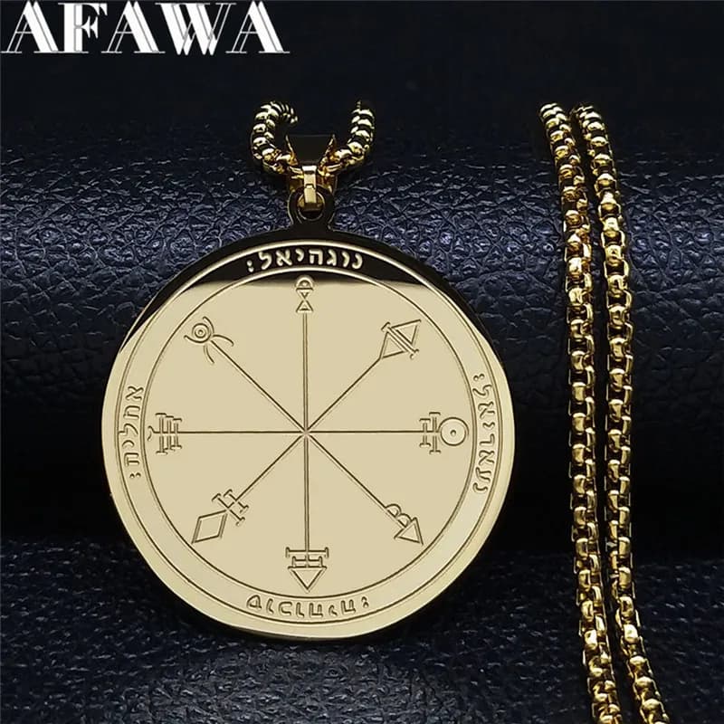 Talisman of protection Good luck Richness Seal of Solomon Stainless Steel Necklaces Pendants Men's jewelry salomon hombre N4239