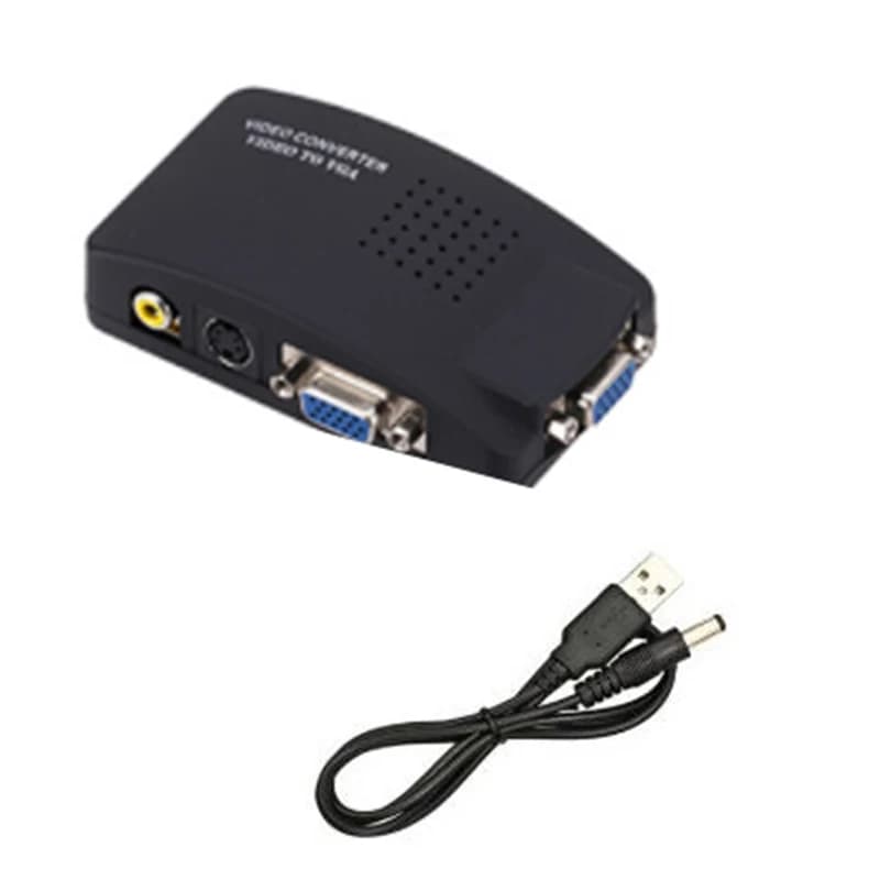 AV adapter to VGA Converter RCA VGA PC AV input S-Video composite RCA to PC LCD output converter VGA Switching box
