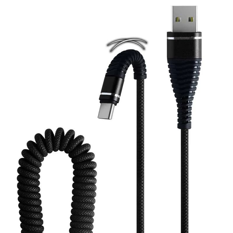 Cavo Micro USB a molla tipo C caricabatterie rapido per Samsung S8 S9 S7 Edge cavo dati retrattile per auto per Huawei P30 lite Redmi note 7