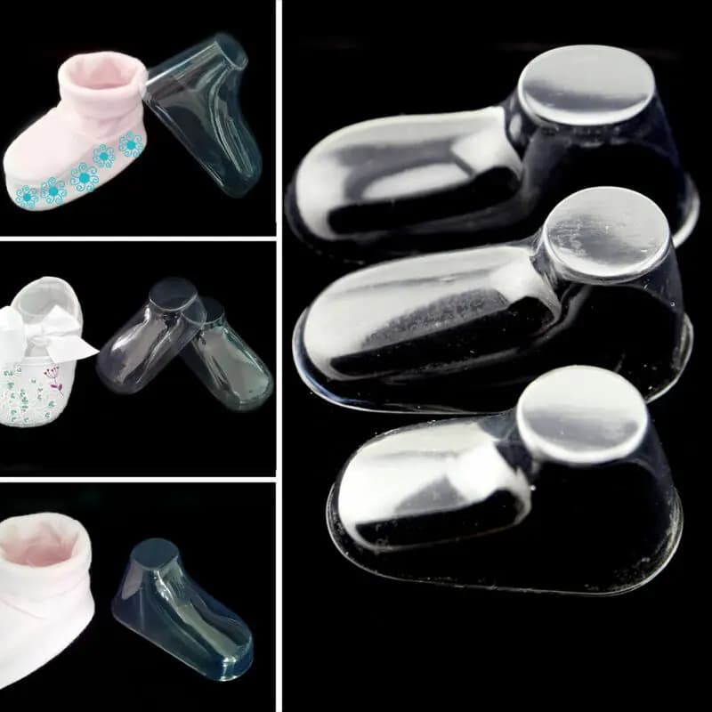 10/20/50pcs Clear Plastic Feet Display Booties Shoes Socks Showcase Feet Display Half Boots Shoes Transparent PVC