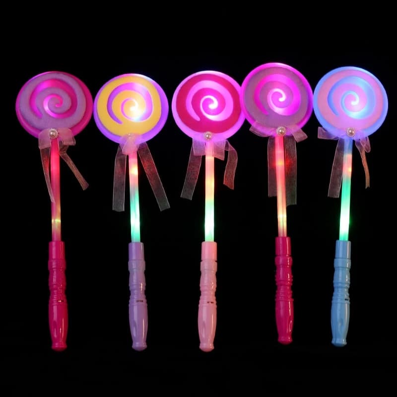LED Lollipop fata principessa bacchetta Flash Light Glow Stick forniture per feste lampada giocattoli 77HD
