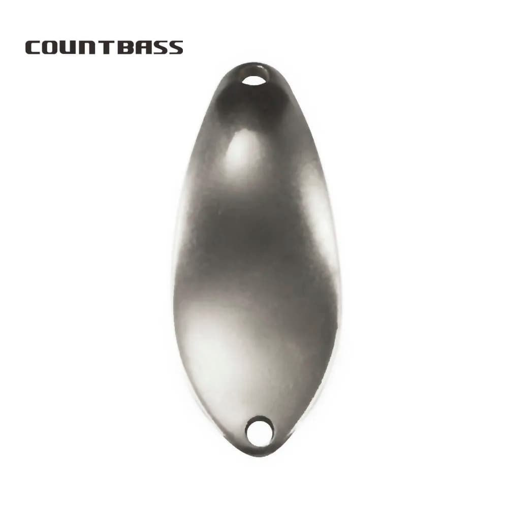 Countbass 50 pezzi in ottone micro salmone cucchiaio da pesca grezzi 2,3 g 2,8 g, esche da pesca vuote per luccio spigola