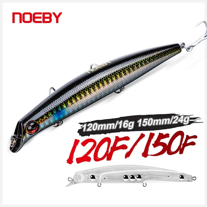 NOEBY Sasuke Minnow Fishing bait 12cm 16g 15cm 24g Floating Lipless Wobblers Artificial hard bait for Bass Pike Fishing caller