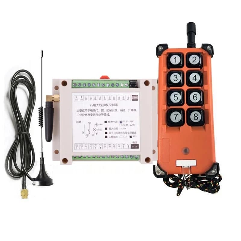 315/433 mhz DC 12 V 24 V 36 V 8 Canali RF Sistema di Controllo Remoto Senza Fili Ricevitore Trasmettitore potenza Universale industriale 200-3000 m