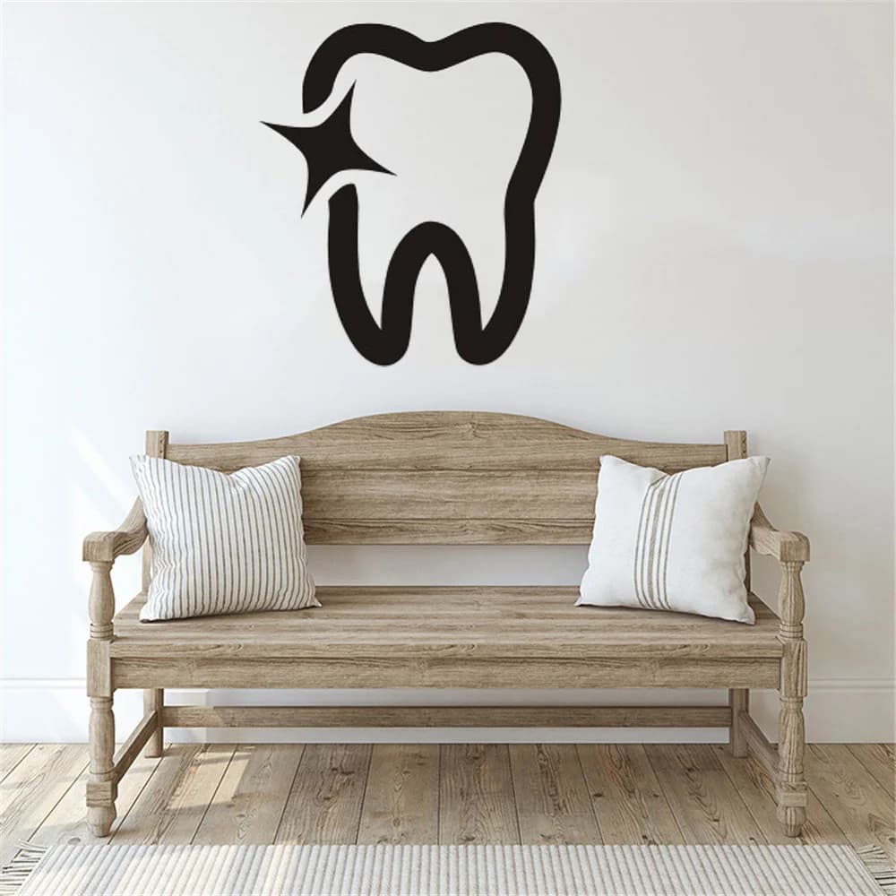 Spazzolatura Denti lucidi Adesivo dentale Clinica odontoiatrica Adesivo da parete per bagno Poster Adesivo da parete in vinile Decorazione murale decorativa da parete