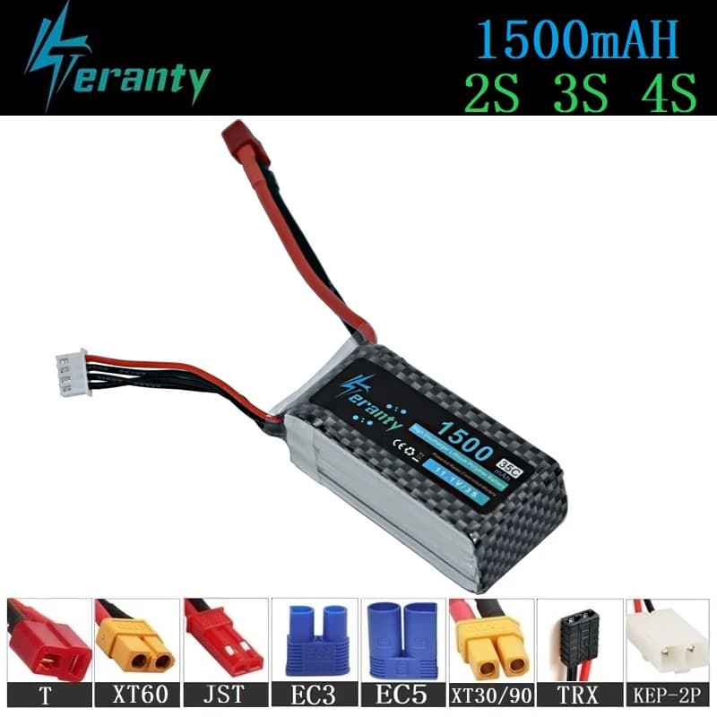 Batteria Lipo 7.4v 11.1v 14.8v 1500mAh per elicottero RC giocattoli auto barche Drone parti 1500mAh 2s 3s 4s batteria ricaricabile 1 pz