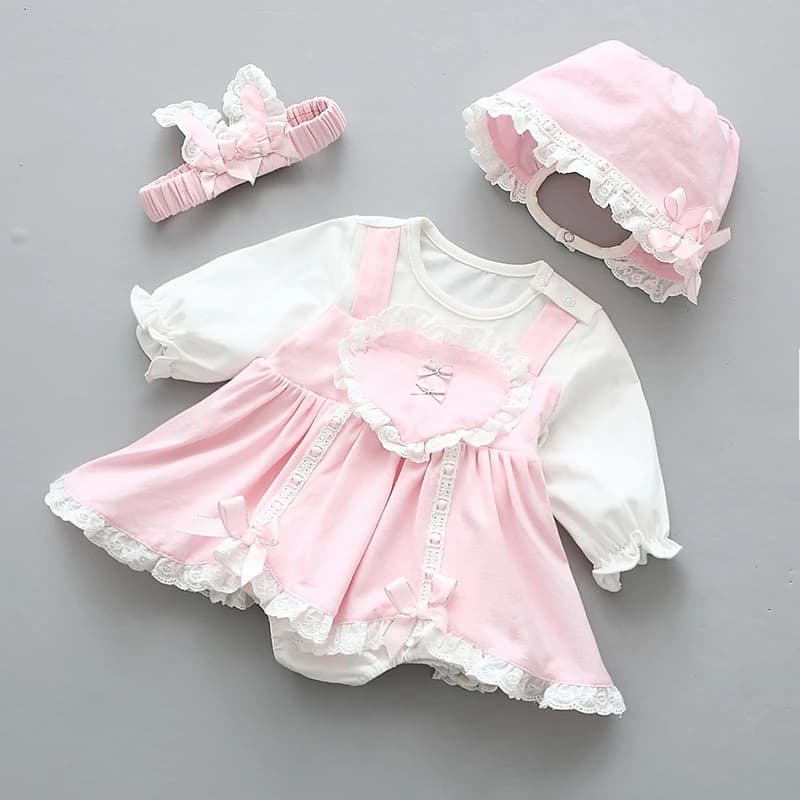 Abito Tutu per neonata per compleanno fiocco manica lunga in pizzo primaverile abiti e cappello per ragazze Set di vestiti da principessa