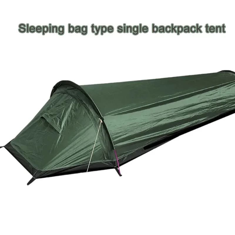 Ultralight camping tent with aluminum pole, outdoor camping sleeping bag, cold and warm tent, light single