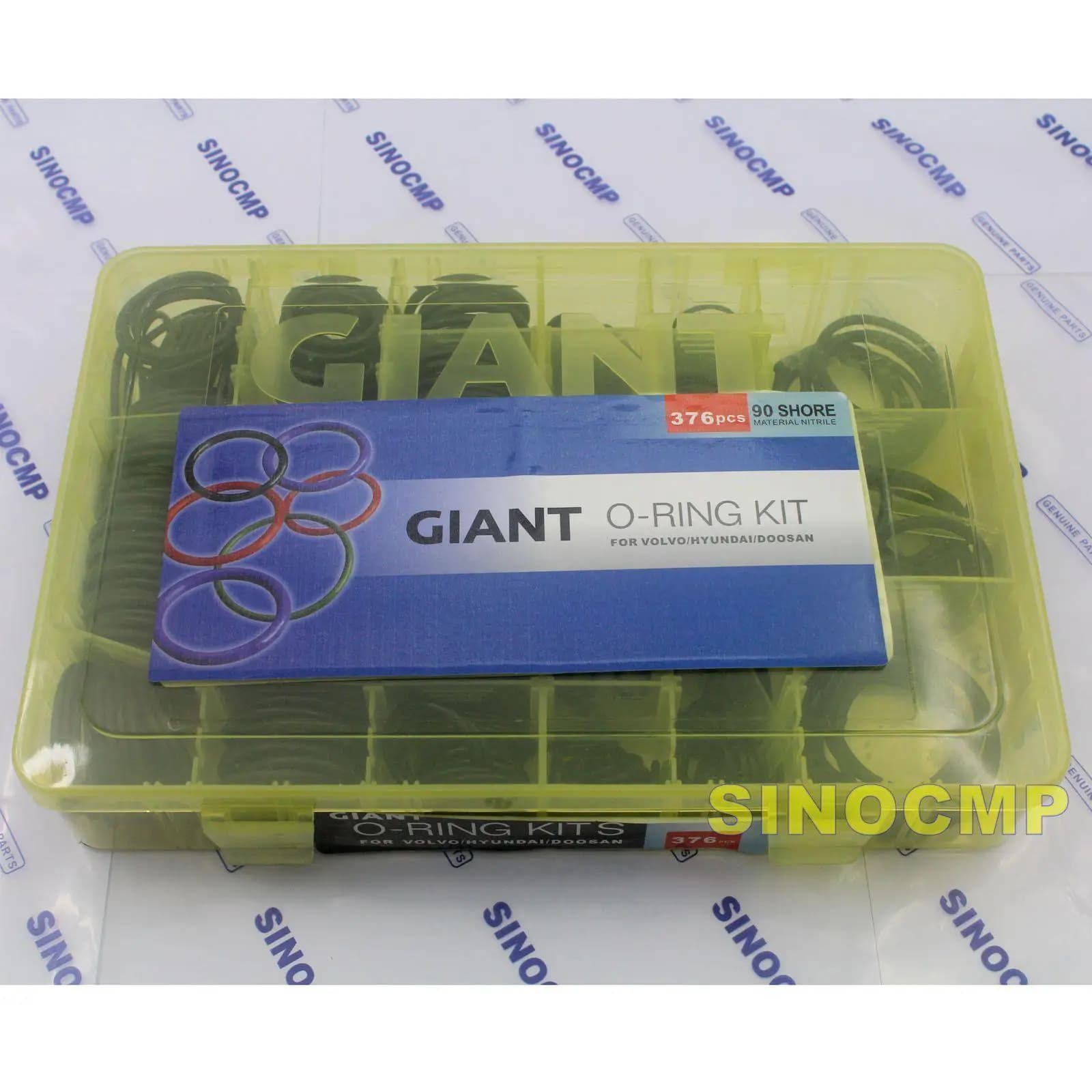 376PCS O Ring Guarnizione Scatola di Kit di Tenuta Per Volvo EC140 EC160 EC210 EC240 EC290 EC330 EC360 EC460 EC480 EC700 Escavatore