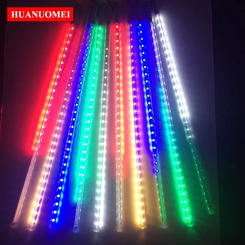 DC 9V 12V 80CM LED Meteor Light Street Outdoor Tree Garden Decorazione Lampada da paesaggio Party RainDrop String Tube Rosso Verde Blu