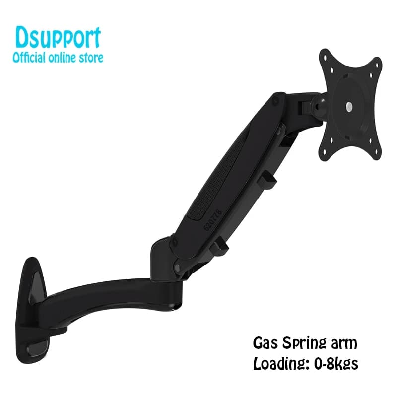 15"-27" LCD Monitor Wall Mount with Aluminum Gas Arm, 360 Degree Rotation, Adjustable Height, GM112W Model