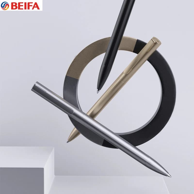BeiFa Penna gel rotante in metallo Penne con inchiostro nero da 0,5 mm Business Pучка Caneta Scrittura liscia per materiale scolastico per ufficio