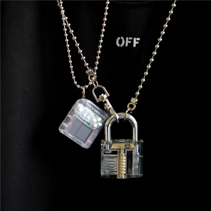 Accessori del maglione della collana della serratura staccabile dell'acciaio al titanio dell'acciaio inossidabile della struttura trasparente alla moda vendita calda