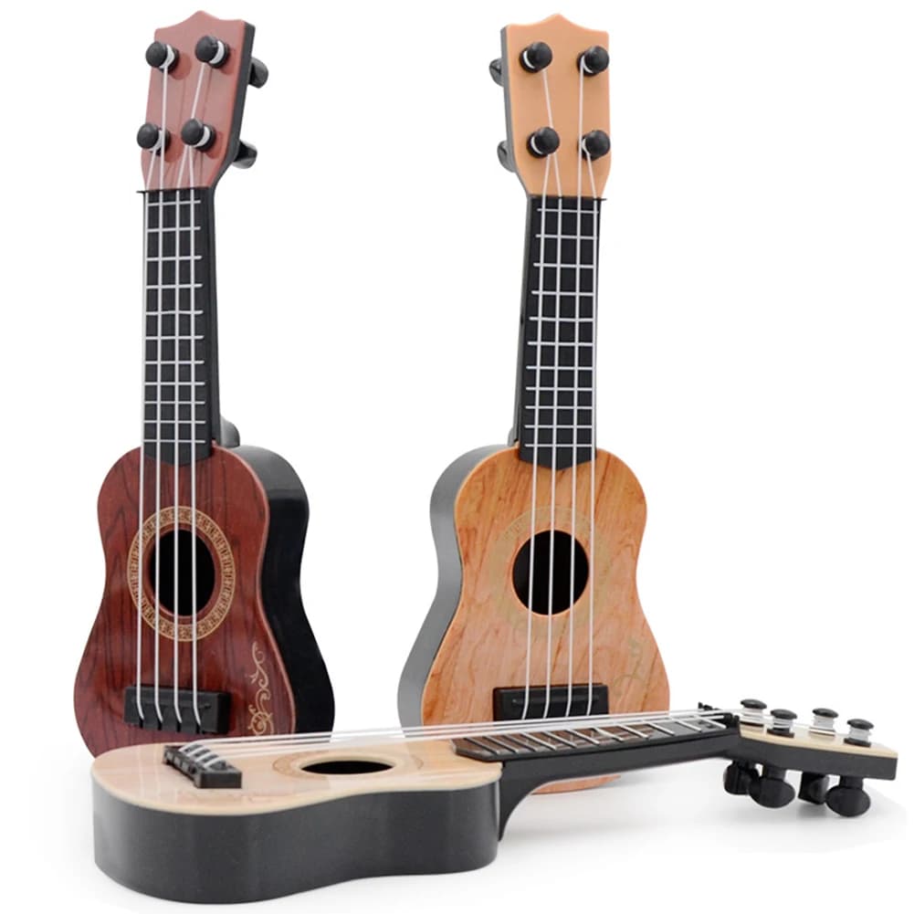 Mini 4 corde Ukulele classico chitarra giocattolo simulazione bambini bambini principiante musica illuminazione piccola chitarra per intrattenimento